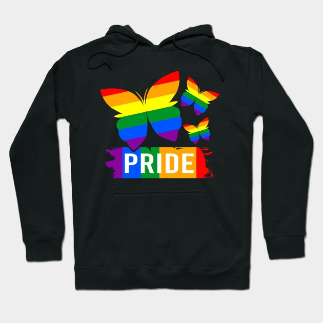 Rainbow Butterflies - Lgbt Pride Hoodie by dnlribeiro88